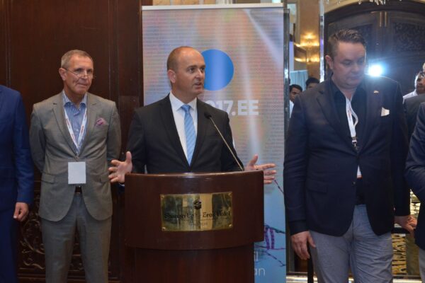 His Excellency Riho Kruuv addresses the participants of B2B meetings at InnoHEALTH 2017 His Excellency Riho Kruuv addresses the participants of B2B meetings at InnoHEALTH 2017