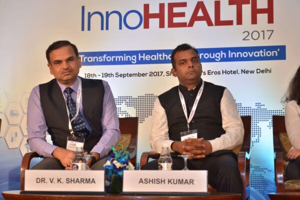 Dr V K Sharma and Ashish Kumar - Panellists of session 5 at InnoHEALTH 2017 Dr V K Sharma and Ashish Kumar - Panellists of session 5 at InnoHEALTH 2017