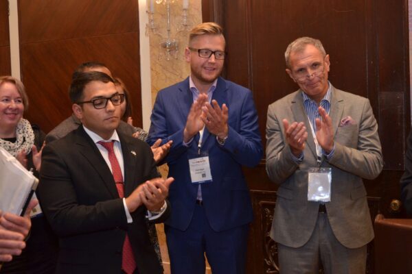 Ankit Bahl, Priit Aigro and Dr Jaanus Pikani applaud H.E Riho Kruuv's speech at B2B meeting of InnoHEALTH 2017 Ankit Bahl, Priit Aigro and Dr Jaanus Pikani applaud H.E Riho Kruuv's speech at B2B meeting of InnoHEALTH 2017