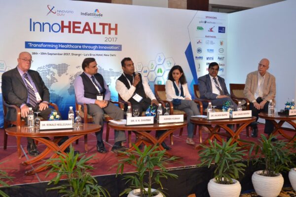Panel discussion of session 5 in progress at InnoHEALTH 2017 Panel discussion of session 5 in progress at InnoHEALTH 2017