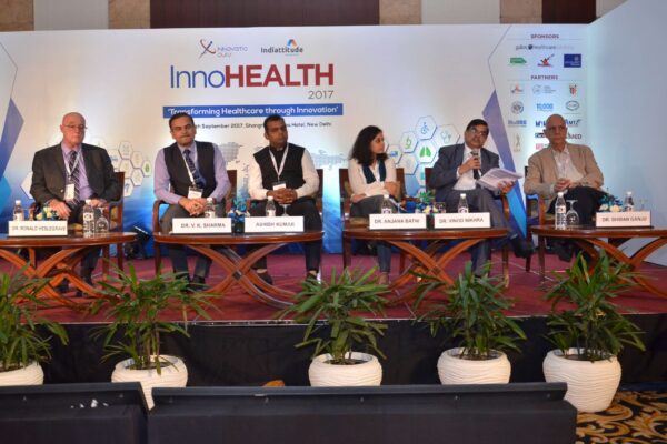 Panel discussion of session 6 in progress at InnoHEALTH 2017 Panel discussion of session 6 in progress at InnoHEALTH 2017