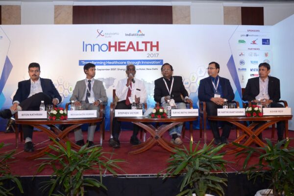 Panel discussion of session 3 in progress at InnoHEALTH 2017 Panel discussion of session 3 in progress at InnoHEALTH 2017