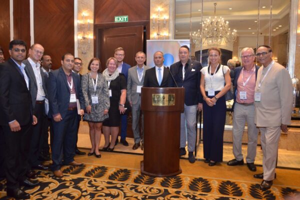 Group photo of European Union company delegates, H.E Riho Kruuv and Dr V K Singh at B2B meetings of InnoHEALTH 2017 Group photo of European Union company delegates, H.E Riho Kruuv and Dr V K Singh at B2B meetings of InnoHEALTH 2017