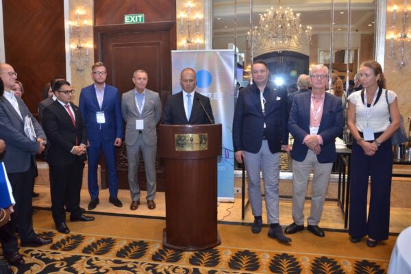 H.E Riho Kruuv addresses the participants of B2B meeting and the representatives from EU delegation companies look on H.E Riho Kruuv addresses the participants of B2B meeting and the representatives from EU delegation companies look on