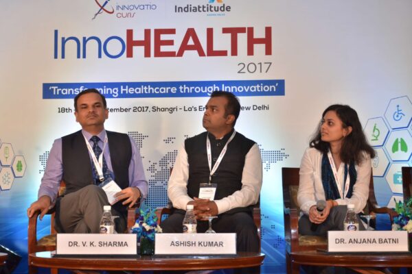 Dr Anjana Batni, Ashish Kumar and Dr V K Sharma - Panellists of session 5 on Session 6 Innovations in the Pharma sector at InnoHEALTH 2017 Dr Anjana Batni, Ashish Kumar and Dr V K Sharma - Panellists of session 5 on Session 6 Innovations in the Pharma sector at InnoHEALTH 2017