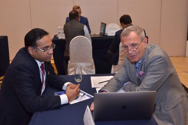 Dr Jaanus Pikani of Documental interacting with Surjeet Thakur of Triotree technologies at B2B meeting of InnoHEALTH 2017 Dr Jaanus Pikani of Documental interacting with Surjeet Thakur of Triotree technologies at B2B meeting of InnoHEALTH 2017