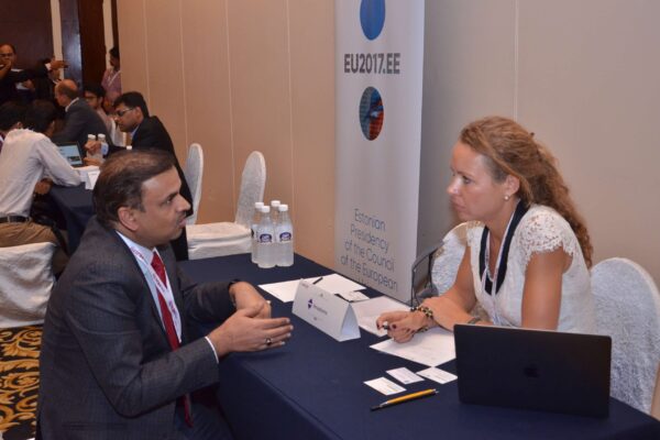 Caroline Danielson from Renapharma AB and Dr V K Sharma interacting at B2B meeting of InnoHEALTH 2017 Caroline Danielson from Renapharma AB and Dr V K Sharma interacting at B2B meeting of InnoHEALTH 2017