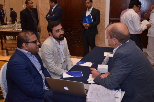 Jan Erik Hedborg from ApiRays interacting with Suchin Bajaj and team from Cygnus hosoitals at B2B meeting of InnoHEALTH 2017 Jan Erik Hedborg from ApiRays interacting with Suchin Bajaj and team from Cygnus hosoitals at B2B meeting of InnoHEALTH 2017