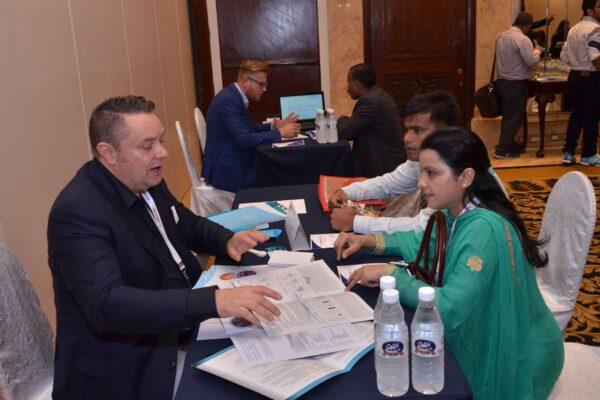 Pieter Spee from FibroTx interacting with representatives from Rhuto India at B2B meeting of InnoHEALTH 2017 Pieter Spee from FibroTx interacting with representatives from Rhuto India at B2B meeting of InnoHEALTH 2017