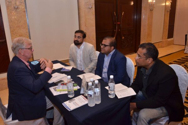 Hakkan Jideus from Predicare interacting with Suchin Bajaj and team from Cygnus hospitals at B2B meeting of InnoHEALTH 2017 Hakan Jideus from Predicare interacting with Suchin Bajaj and team from Cygnus hospitals at B2B meeting of InnoHEALTH 2017