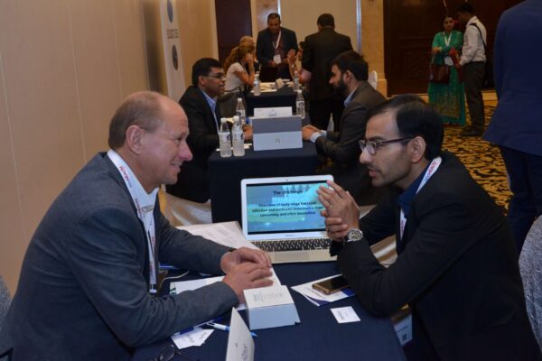Jan Erik Hedborg from ApiRays interacting with a representative from BLK hospitals at B2B meeting of InnoHEALTH 2017 Jan Erik Hedborg from ApiRays interacting with a representative from BLK hospitals at B2B meeting of InnoHEALTH 2017
