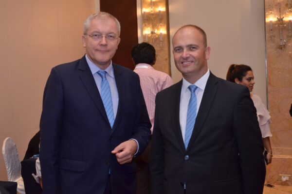 Lithuanian Ambassador to India and H.E Riho Kruuv at the B2B meeting of InnoHEALTH 2017 Lithuanian Ambassador to India and H.E Riho Kruuv at the B2B meeting of InnoHEALTH 2017