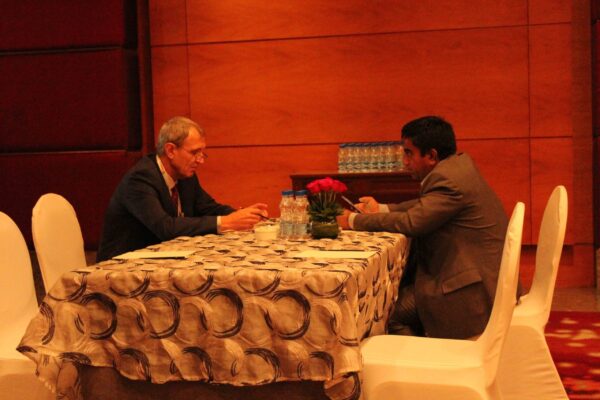 1. Dr Jaanus Pikani in a B2B meeting at InnoHEALTH 2018 1. Dr Jaanus Pikani in a B2B meeting at InnoHEALTH 2018
