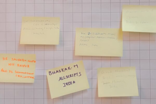 3. Partcipants of the master class for improving care in hospitals using lean jot their information at InnoHEALTH 2018 3. Partcipants of the master class for improving care in hospitals using lean jot their information at InnoHEALTH 2018