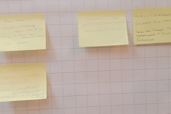 4. Partcipants of the master class for improving care in hospitals using lean jot their information at InnoHEALTH 2018 4. Partcipants of the master class for improving care in hospitals using lean jot their information at InnoHEALTH 2018