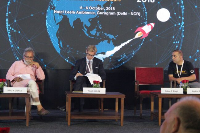 6. Dr Anil Kumar Gupta, H.E Klas Molin and Sachin Gaur at the InnoHEALTH 2018 inaugural session 6. Dr Anil Kumar Gupta, H.E Klas Molin and Sachin Gaur at the InnoHEALTH 2018 inaugural session