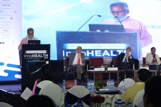 9. Dr Anil Kumar Gupta from the Honey Bee network gives the keynote address at InnoHEALTH 2018 inaugural session 9. Dr Anil Kumar Gupta from the Honey Bee network gives the keynote address at InnoHEALTH 2018 inaugural session