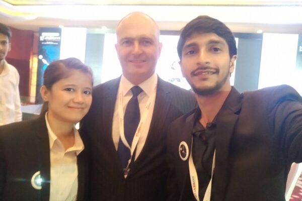 9. H.E Riho Kruuv with Shilpa Bisht and Shivank Khandelwal at InnoHEALTH 2018