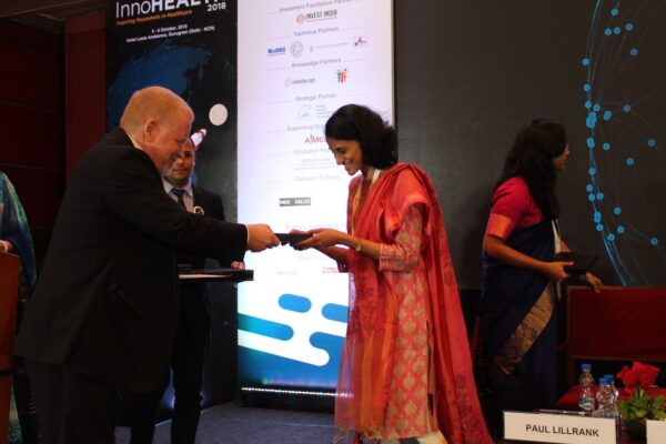 9. Kripa Gopalan receives a memento from Prof Paul Lillrank at InnoHEALTH 2018 - India EU collaboration in health sector - Startup opportunities and challenges 9. Kripa Gopalan receives a memento from Prof Paul Lillrank at InnoHEALTH 2018 - India EU collaboration in health sector - Startup opportunities and challenges