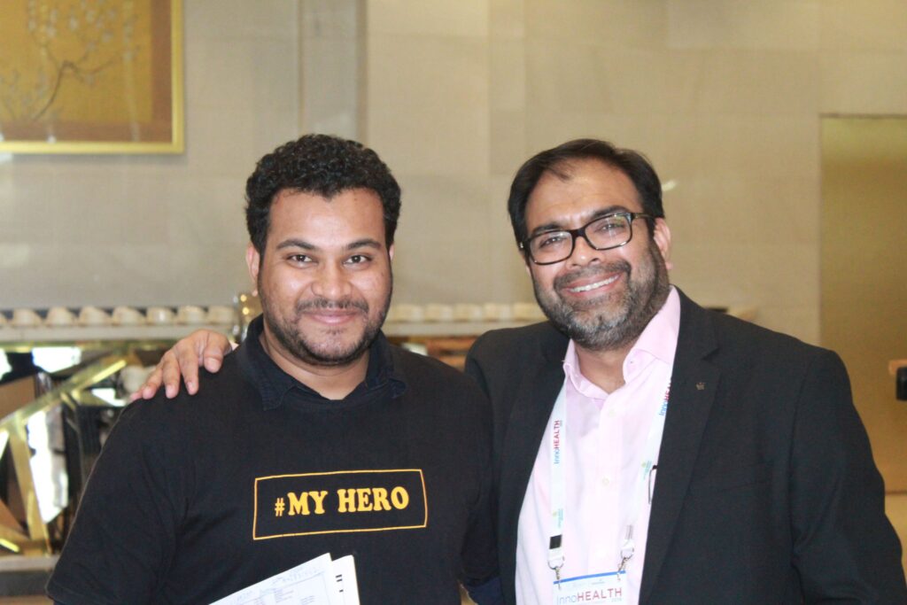 Clarion Smith and Dr. Amit Raj at InnoHEALTH 2019 Clarion Smith and Dr. Amit Raj at InnoHEALTH 2019