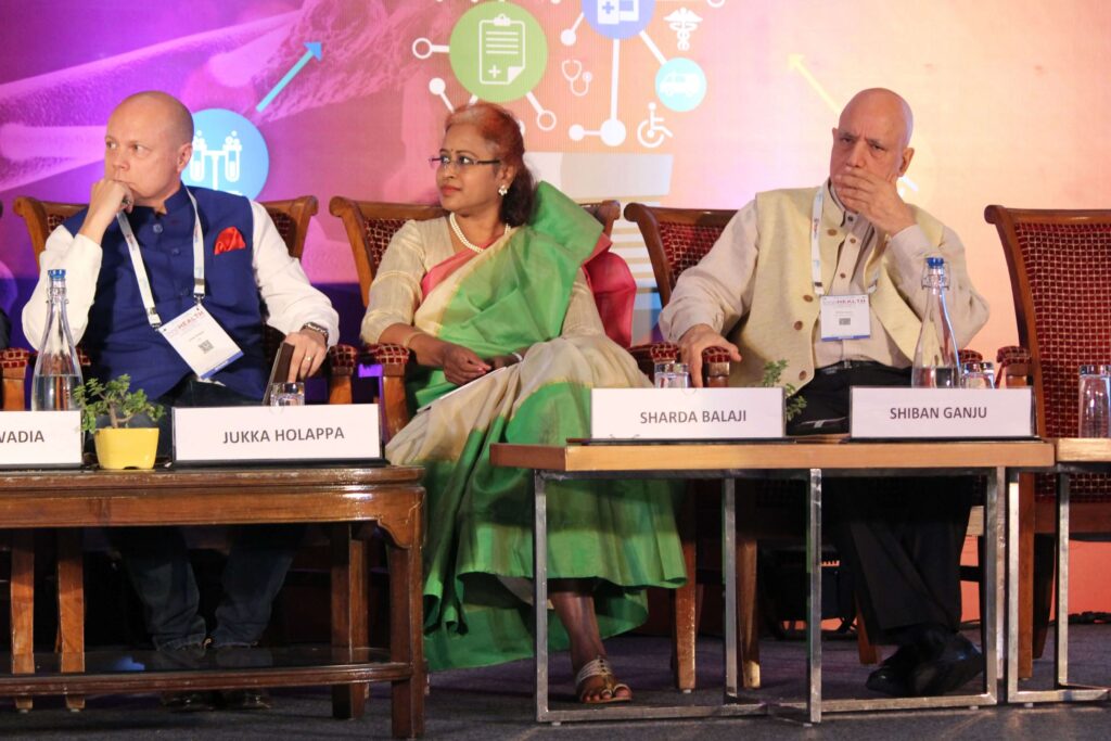 Dr. Jukka Holappa, Sharda Balaji & Dr. Shiban Ganju, Session 7 at InnoHEALTH 2019 Dr. Jukka Holappa, Sharda Balaji & Dr. Shiban Ganju, Session 7 at InnoHEALTH 2019