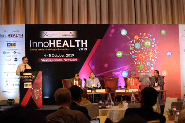 Lt General (Dr) Rajesh Pant, Dr. V K Singh, Karnal Singh, Dr Yasmin Ali Haque & Sachin Gaur at Inaugural session InnoHEALTH2019!