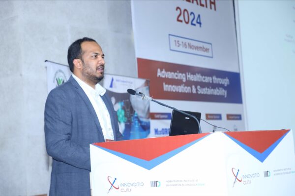 Arun Agarwal from Janitri presenting at Young Innovator_s Award session at InnoHEALTH 2024 Arun Agarwal from Janitri presenting at Young Innovator_s Award session at InnoHEALTH 2024