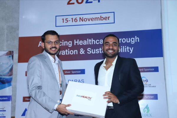 14. Dr. Hara Prasad Mishra presenting memento of appreciation to Dr. Adil Yusuf Khan Zai at InnoHEALTH 2024 14. Dr. Hara Prasad Mishra presenting memento of appreciation to Dr. Adil Yusuf Khan Zai at InnoHEALTH 2024