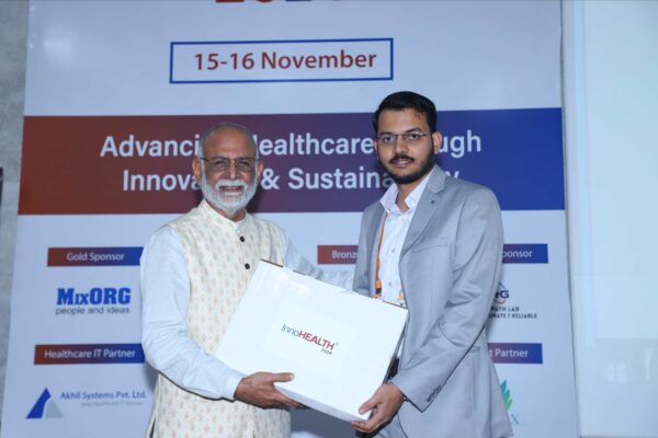 17. Prof. Dr. Sanjiv Kumar Gupta presenting memento of appreciation to Dr. Hara Prasad Mishra at InnoHEALTH 2024 17. Prof. Dr. Sanjiv Kumar Gupta presenting memento of appreciation to Dr. Hara Prasad Mishra at InnoHEALTH 2024