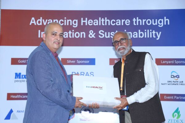 23. Sachin Gaur from InnovatioCuris presenting memento of appreciation to Dr. Vijay Agarwal in Large Language Models in Healthcare Delivery session at InnoHEALTH 2024 23. Sachin Gaur from InnovatioCuris presenting memento of appreciation to Dr. Vijay Agarwal in Large Language Models in Healthcare Delivery session at InnoHEALTH 2024
