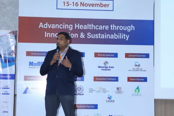 5. Ganesh Gopalan from Gnani.ai speaking at the Large Language Models in Healthcare Delivery panel at InnoHEALTH 2024 5. Ganesh Gopalan from Gnani.ai speaking at the Large Language Models in Healthcare Delivery panel at InnoHEALTH 2024