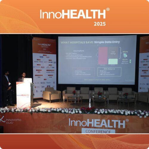 Arindam Ghosh from Rasyn Technologies giving presentation during Healthtech Startup Pitch