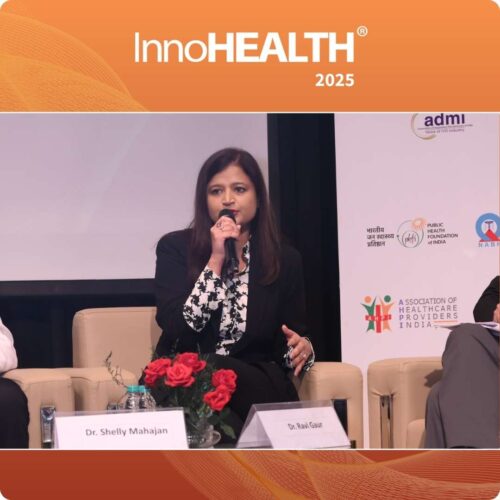 Dr. Shelly Mahajan speaking during the panel discussion on Next-Gen Diagnostics & Predictive Health