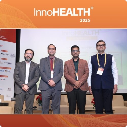 Juries of Healthtech Startup Pitch ((L to R) - Mr. Munish Bhatia , Dr. Saurabh Patle , Prof. Saurabh Gupta , Mr. Jatin Mahajan))