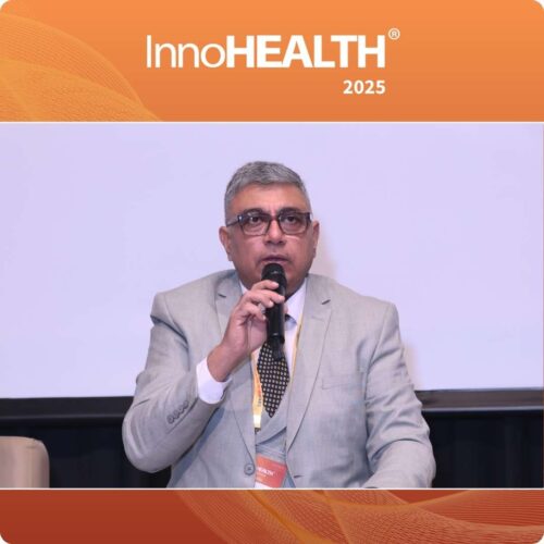 Mr. Namit Joshi speaking during the panel discussion on Pharma Future_ Speed, Safety & Scalability