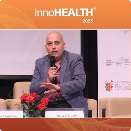 Mr. Sachin Gaur during fire side chat on Building Healthcare AI For India
