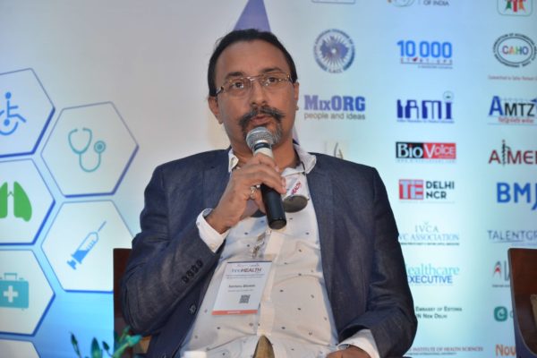 Santanu Biswas sharing his views about healthcare beyond hospitals at InnoHEALTH 2017