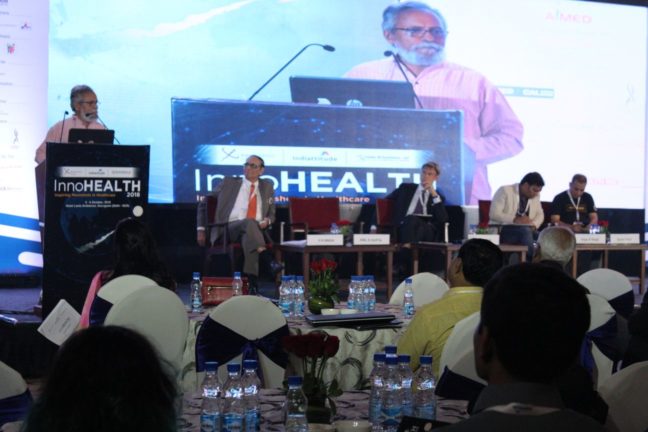 8. Dr Anil Kumar Gupta from the Honey Bee network gives the keynote address at InnoHEALTH 2018 inaugural session