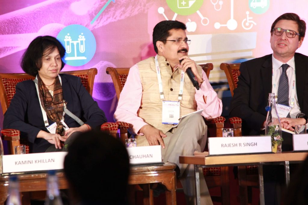 Dr. Sunita Chauhan, Rajesh R Singh & Filipe Assoreira at Session 3 InnoHEALTH 2019