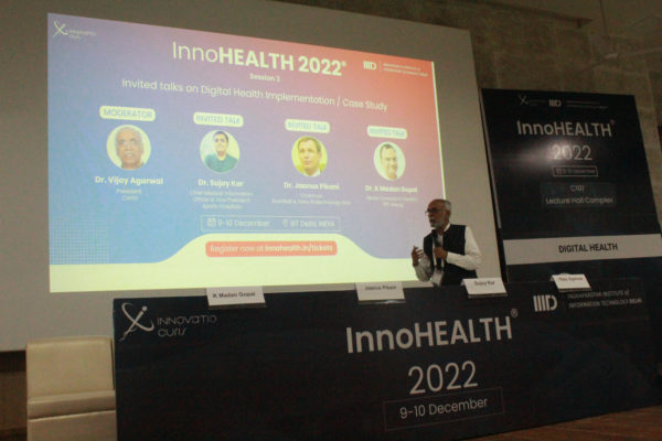 3. Dr. Vijay Agarwal moderating Invited talks on Digital Health Implementation - Case Studies session @ InnoHEALTH 2022