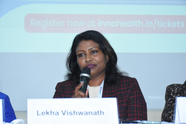 Dr Lekha Viswanathan speaking in Preparing Indian Healthcare workers for Digital Services session @ InnoHEALTH 2022